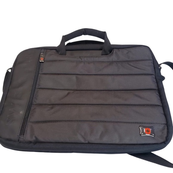 Wenger Swiss Gear  17" Laptop Bag / Case w Strap Black Nice Condition - Picture 2 of 14